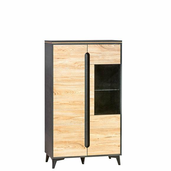Vitrine Hochschrank Glas Schrank Vitrinen Regal Holz JVMöbel Wohnzimmer