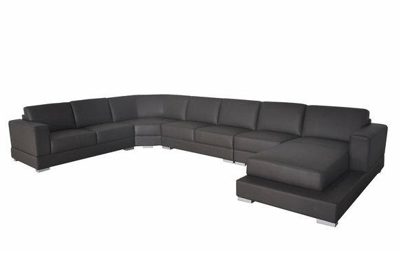 Ecke Leder Modern XXL Couch Wohnlandschaft Ledersofa Sofa U-Form