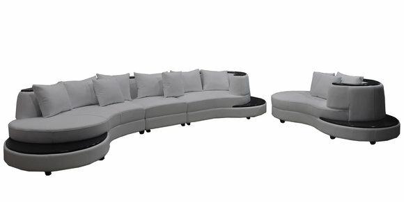 Luxus Wohn Eck Leder Garnitur Landschaft Polster XXL Big Sofa Couch