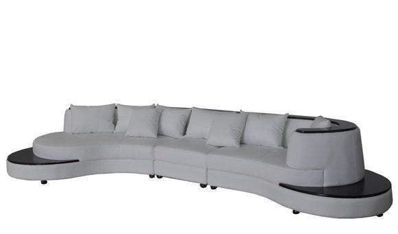 Luxus Wohn Eck Leder Garnitur Polster XXL Big Sofa Couch U Form Ecke