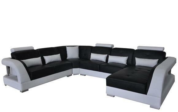 Eck Sofa Polster Couch Sitz Leder Garnitur Moderne U Form