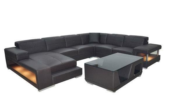 Sofa Garnitur Polster Sitz Set Ecksofa Couchtisch Sofa Leder Couchen G8017 Neu