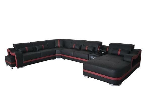 Leder Couch Polster Garnitur Sitz Design Modern Eck Sofa Wohnlandschaft