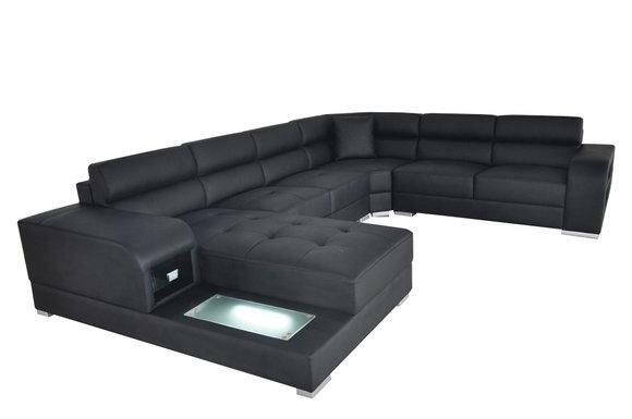 Ledersofa Couch Wohnlandschaft Garnitur Design Modern Ecke Sofa