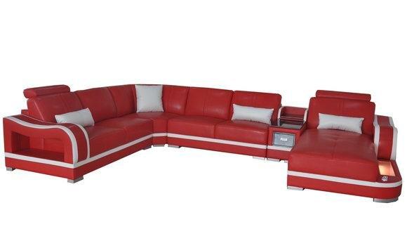 Ledersofa Couch Wohnlandschaft Garnitur Design Modern Ecke Sofa