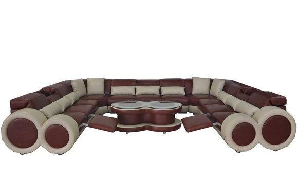 Ledersofa Couch Wohnlandschaft Garnitur Design Modern Ecke Sofa