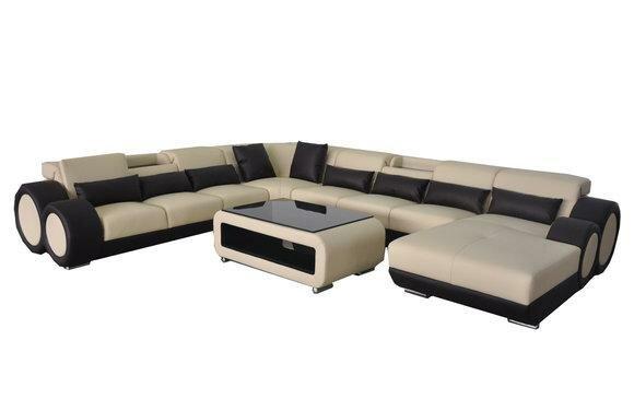 Ledersofa Wohnlandschaft Garnitur Design Modern Ecke Sofa U-Form