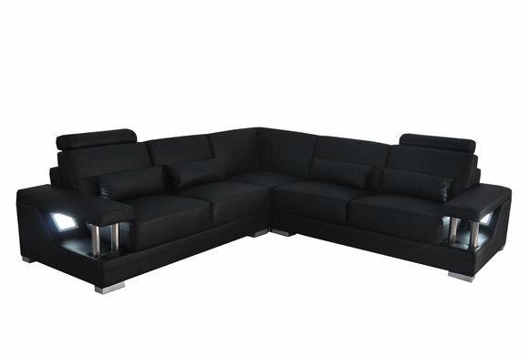 Ledersofa Couch Wohnlandschaft Eck Garnitur Design Modern Sofa L-Form
