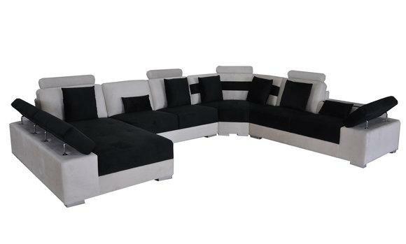 Ledersofa Couch Wohnlandschaft Eck Garnitur Design Modern Sofa