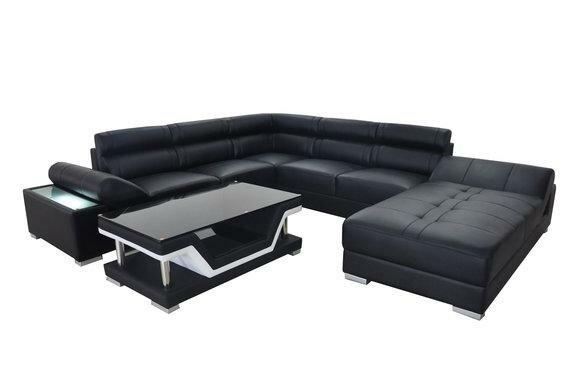 Ledersofa Couch Wohnlandschaft Eck Garnitur Design Modern Sofa