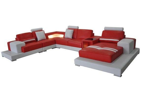 Ledersofa Couch Wohnlandschaft Eck Garnitur Design Modern Sofa