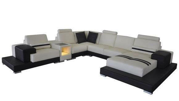 Ledersofa Couch Wohnlandschaft Eck Garnitur Design Modern Sofa