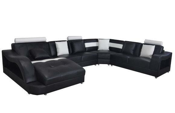 Leder Sofa Couch Wohnlandschaft Eck Garnitur Design Modern Sofas