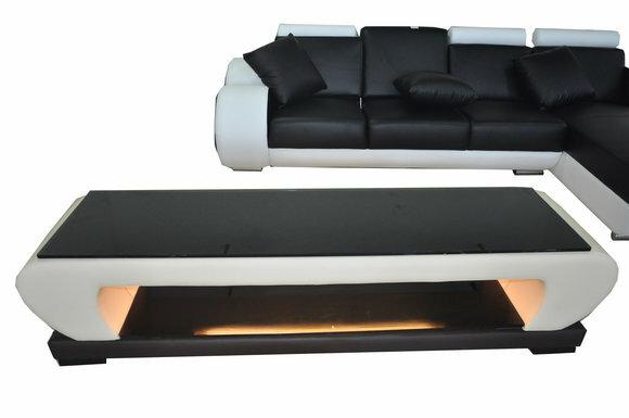 RTV TV Sideboard Leder Glas Tisch Fernseh Schrank Tisch Designer Neu