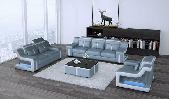 Design Modern Couchgarnitur Sofagarnitur Set Wohnzimmer Set 3+2+1 + Couchtisch