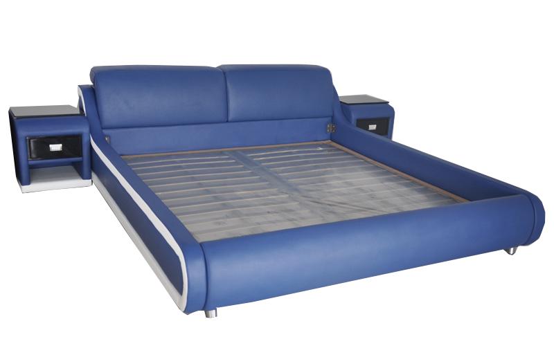 Doppel Luxus Design Leder Bett Polster Betten Moderne Hotel Multifunktion