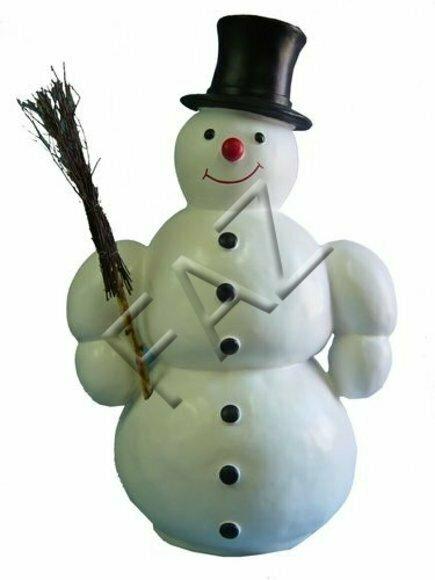 Figur Skulptur Figuren Steinfigur Beton Dekoration Weihnachten Schneemann