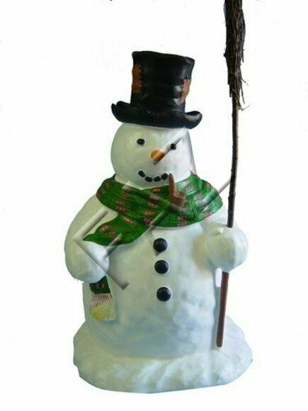 Weihnachten Schneemann Deko Figur Skulptur Figuren Steinfigur Beton