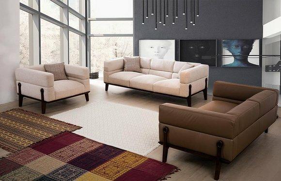 Sofagarnitur 3+2+1 Couch Polster Textil Sitz Polster Garnitur Stoff Design