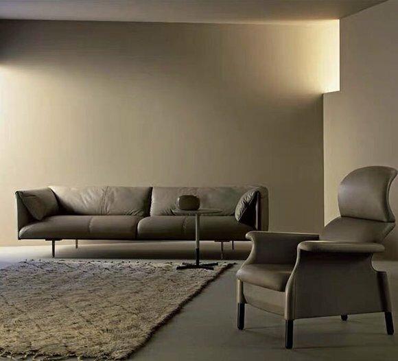 XXL Big Sofa Vier Sitzer Couch Leder Polster Sofas Sitz Italien Möbel Couchen