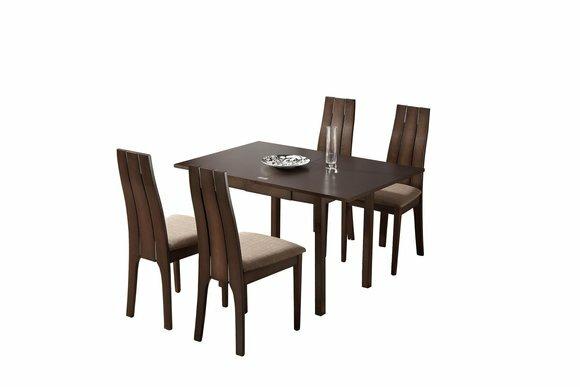 Design Luxus Holz Ess Tisch komplett Garnitur Tische + 4 Stühle Stuhl Lehn
