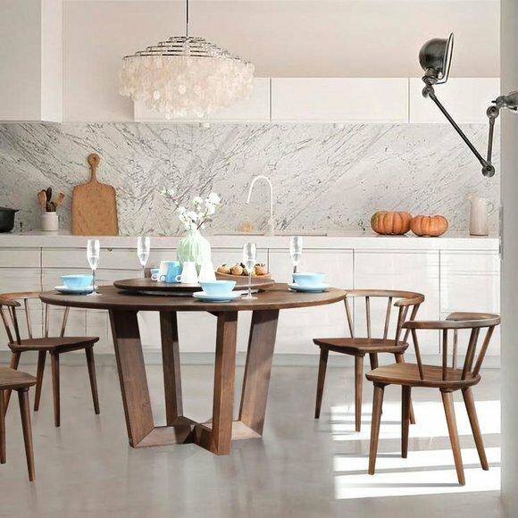 Italienische Holz Möbel Tisch 4 Lehn Stühle Stuhl Tische Sitz Polster Garnitur