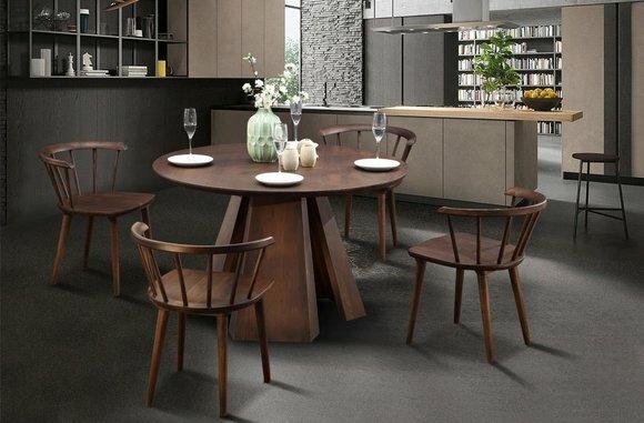 Rund Esstisch + 4 Stühle Essgruppe Stühle Sitzgruppe Esstisch Esszimmer