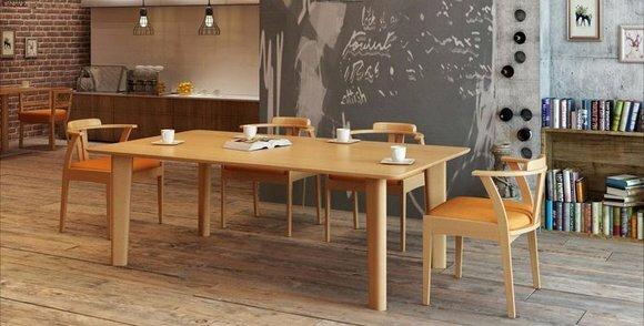 Design Holz Ess Lehn Stuhl Wohn Zimmer Garnitur Polster Neu Tisch +4 Stühle