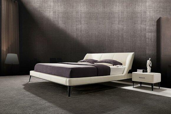 Doppel Bett Polster Design Luxus Hotel Ehe Schlaf Zimmer Leder 180x200cm