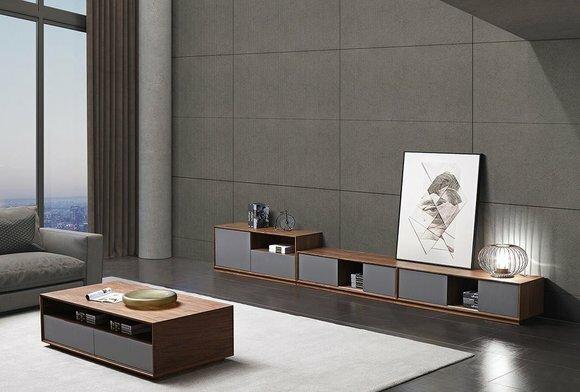 Wohnzimmer Komplett Set Kommode Sideboard Schrank Wand Couchtisch