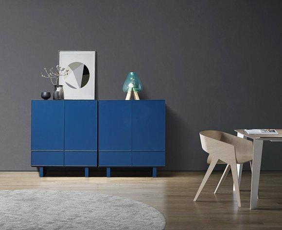 Doppel Kommode Blaue Kommoden Design Schrank Hochschrank Anrichte