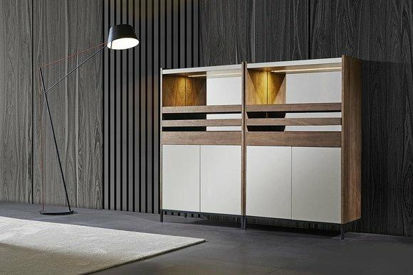 Vitrine Moderner Schrank Buffet Bar Anrichte Design Kommode Holz Schrank