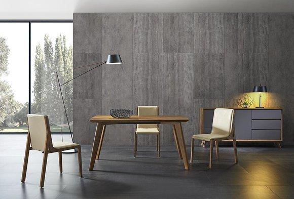 Ess Tisch + 3 Stühle Konferenz Tische Büro Holz Design Stuhl Set 140x80cm