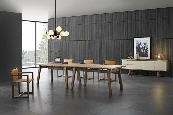 Italiensches Ess Zimmer Möbel 4x Lehn Stühle Tisch XXL Kommode Holz 7 tlg.