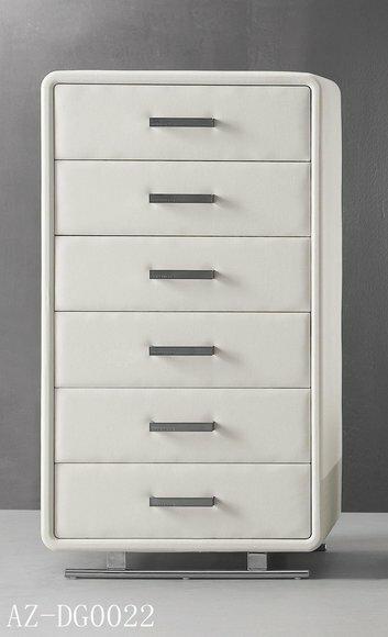 XXL Leder Hochschrank Sideboard Kommode 6 Schubladen Schränke Schrank