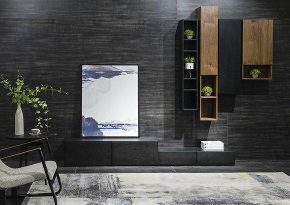 TV-Möbel Schrankwände Regal Wohn Wand Schränke Side Low Board