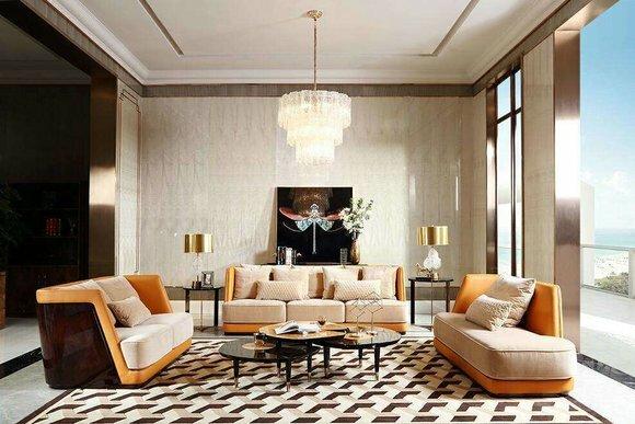 Klassische Design Couch Sitz Polster Komplett Set Garnitur 3+2 Holz Textil