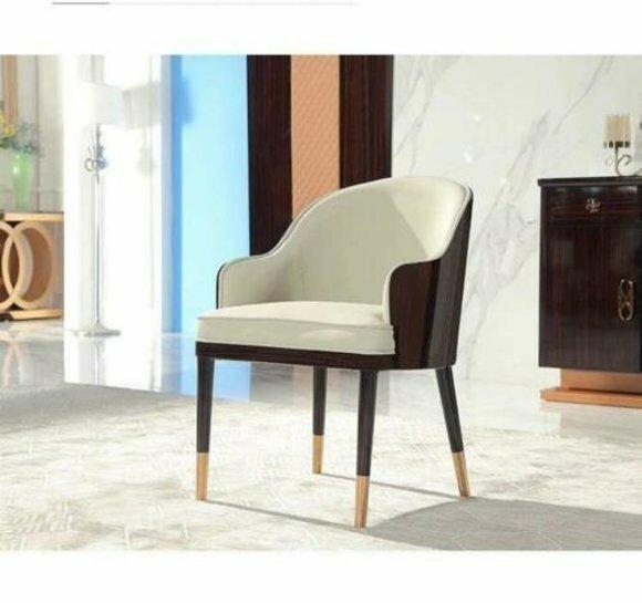 Stuhl 1x Ess Zimmer Polster Stuhl Fernseh Lounge Club Leder Textil Sitz
