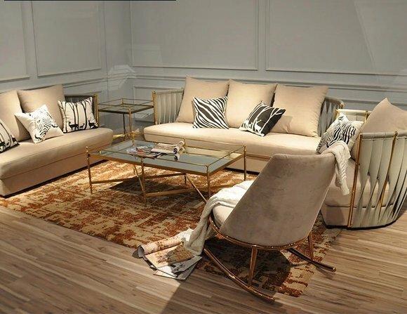 Design Sofa Möbel Wohn Zimmer Set Couch Polster Sitz Garnitur Samt