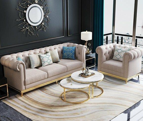 Luxus textil Sofa Couch Polster Sitz Garnitur 3+2 Komplett Set Designer Sofas