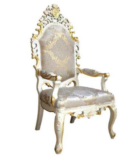 Stuhl Thron Sessel Set Esszimmer Designer Holz Antik Stil Barock Rokoko