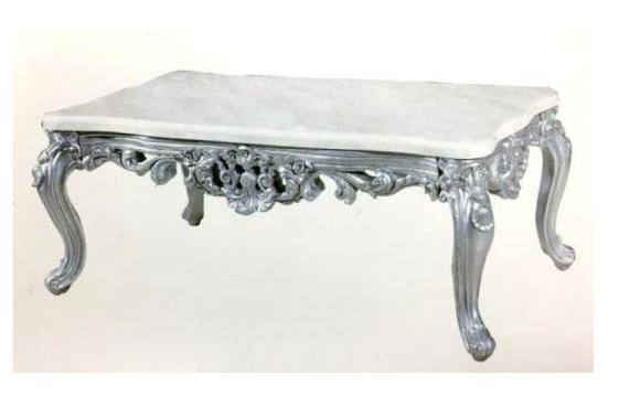 Barock Rokoko Couchtisch Holz Tisch Beistell Sofa Couch Tische Marmor Imitat