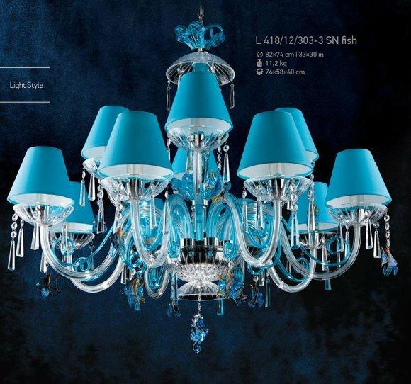Design Bohemia Kronleuchter Decken Leuchte Blaue Kristall Lampe Lampen