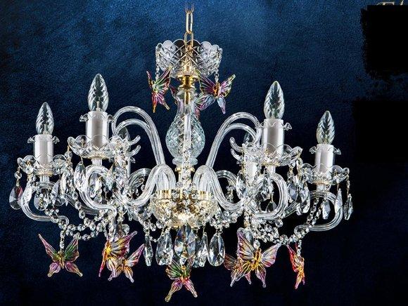 Design Kronleuchter Bohemia Gold Kristall Lampe Lampen Leuchten Decken