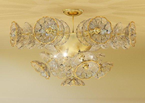 Design Kronleuchter Bohemia Decken Leuchte Gold Kristall Lampe Lampen