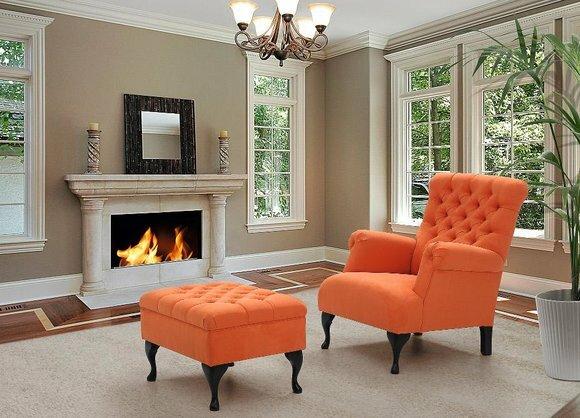 Chesterfield Sessel 1 Sitzer Lounge Club Fernseh Samt Couch Ohrensessel