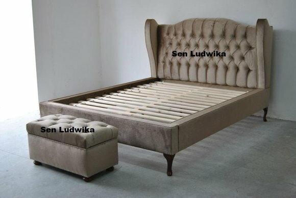 Chesterfield Klassisches Bett Stoff Design Couch Polster 160/180/200 cm
