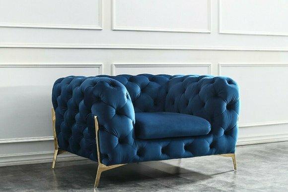 Chesterfield 1 Sitzer Leder Stoff Wohnzimmercouch Sofa Couch Wohnzimmersofa Neu