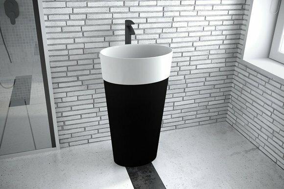Design Freistehender Waschtisch Acryl Waschschale Mit Säule