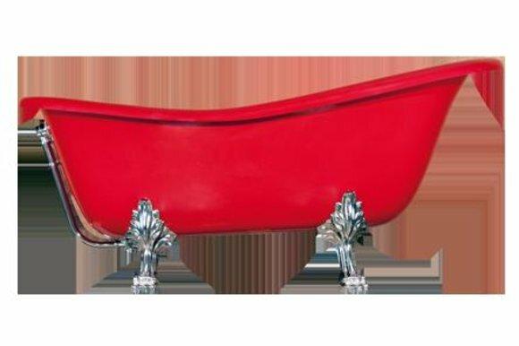 Rote Designer Badewanne Freistehende Luxus Wanne in Rot Wannen Bad Acryl Zimmer